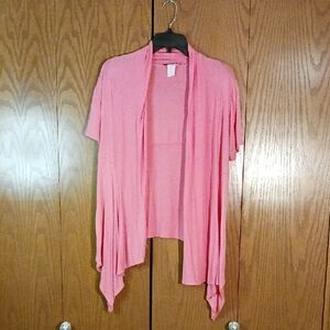 Pink Open Front Cardigan